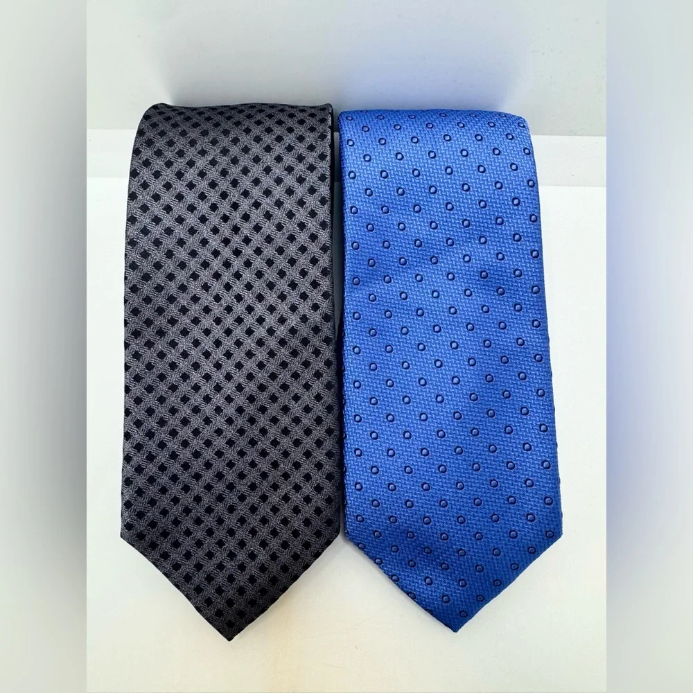 NWT - Michael Kors Men’s Silk Patterned Bundle Blue Black Necktie